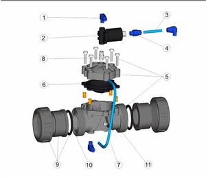 ASTRALPOOL ventil bezpečnostný D50 - PRAHER 6-cestný automatický ventil AquaStar Easy II , 230 V , čas , pre V6 1 1/2" - 2" | T - TAKÁCS veľkoobchod