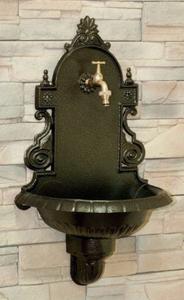 VERONA nástenné umývadlo + kohút 1/2" hammer bronz 66 / 39 / 24 cm - Umývadlo záhradné liatina veľké+výtok - zlato | T - TAKÁCS veľkoobchod