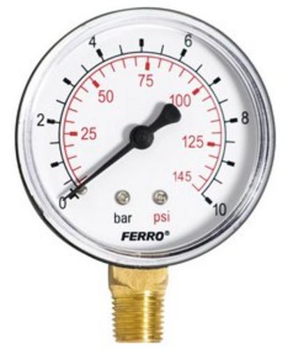 Manometer 1/4", 0-10bar - bočný vývod - Glycerínový manometer 1/4", 0-10 bar - bočný vývod | T - TAKÁCS veľkoobchod
