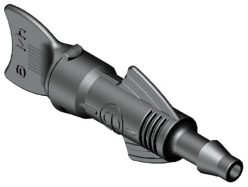 Delta Drip Adjustable 0-6 lph Drip Emitter 4,5mm Barb - Idra Sprays360°x18 Hole 10-32 UNF Thread Black/dostrek0-5,8m-priemer/1bar | T - TAKÁCS veľkoobchod