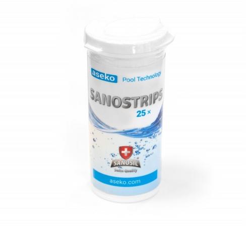 ASEKO testovacie pásiky SANOSTRIPS - Tester kvapkový pH & CL | T - TAKÁCS veľkoobchod