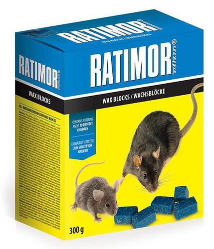 Ratimor brodifacoum parafinové bloky 300 g - Ratimor plus bromadiolon zrno 150 g | T - TAKÁCS veľkoobchod