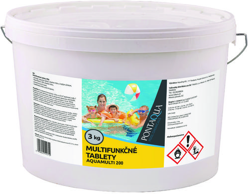 Pontaqua Multifunkčné tablety 200 g , 3 kg - Pontaqua Chlór šok - Štart 3 kg | T - TAKÁCS veľkoobchod